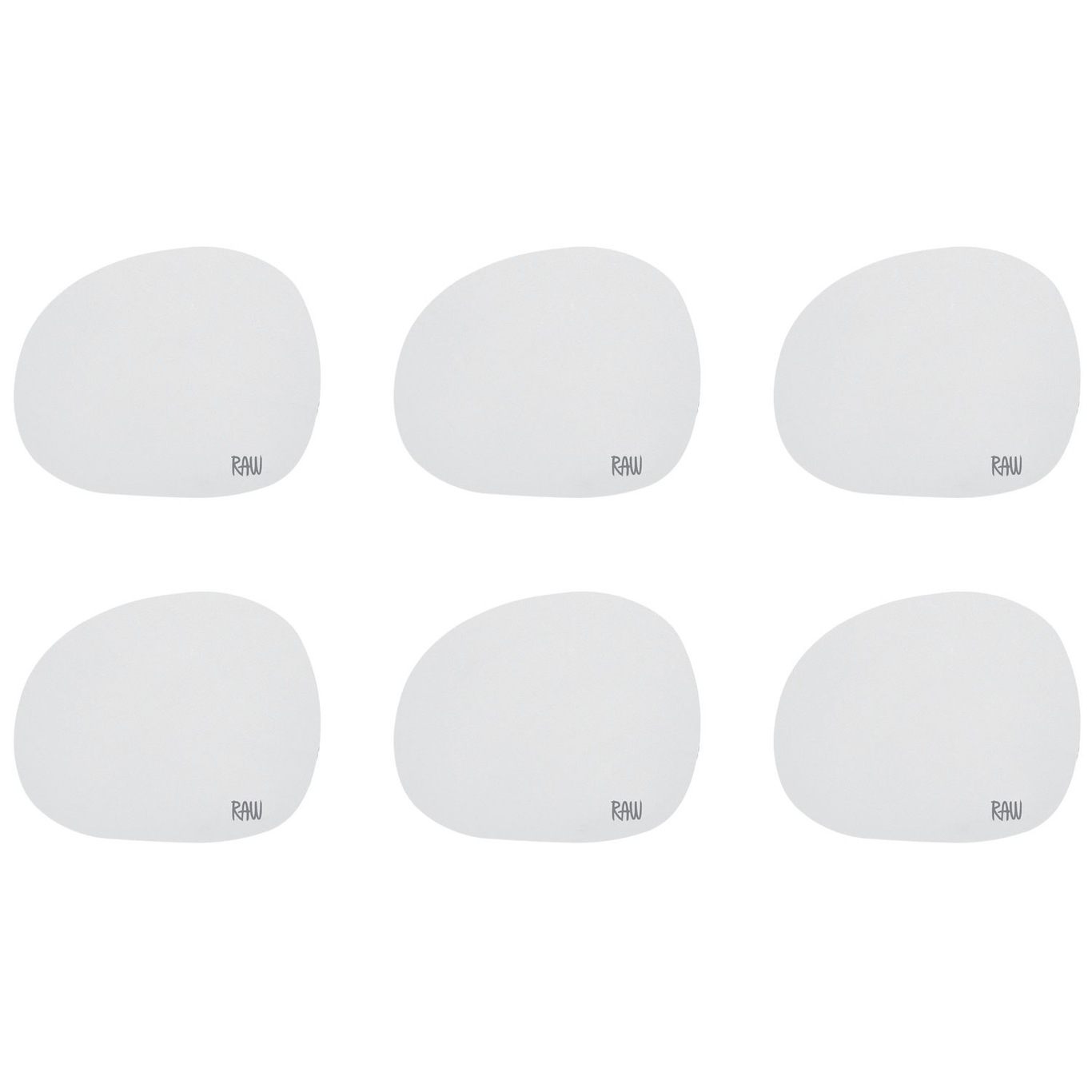 Raw Coaster Silicone 6-pack, Light Grey