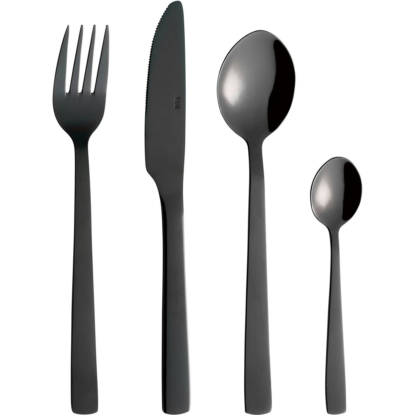 Raw Cutlery Set 24-pack, Black