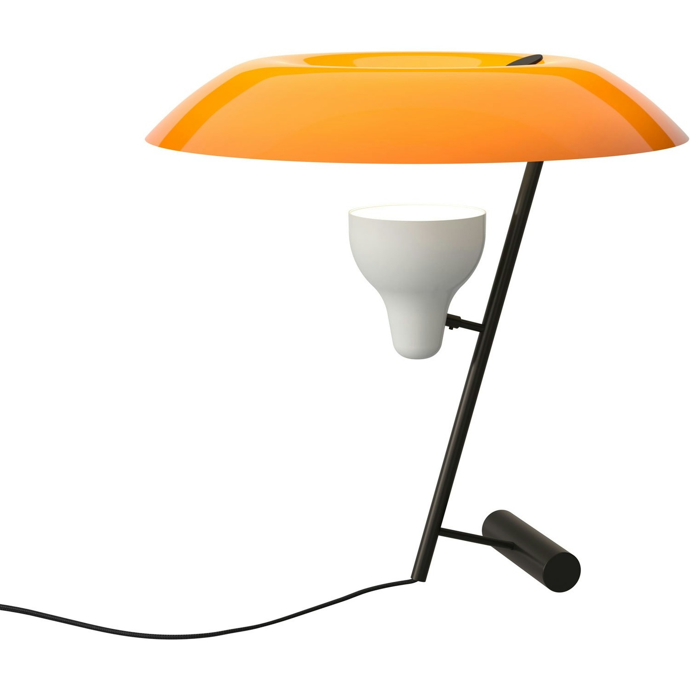 Model 548 Table Lamp, Dark Burnished Brass / Orange
