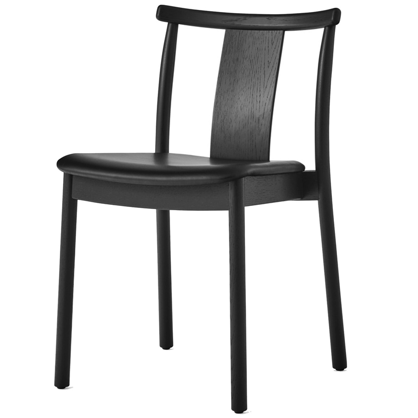Merkur Dining Chair, Black Oak / Black Leather