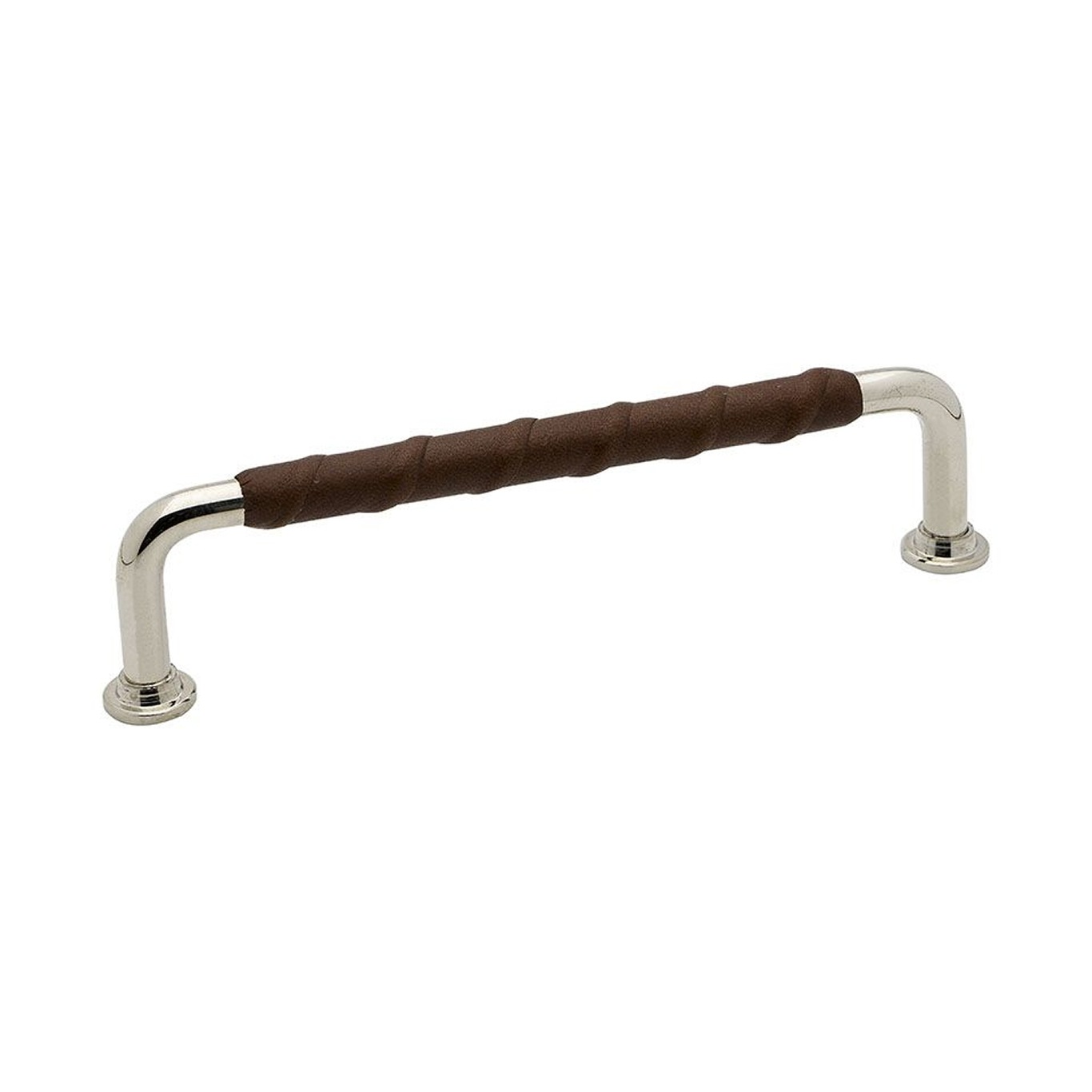 1353-128 Leather Handle, Nickel Plated/Brown