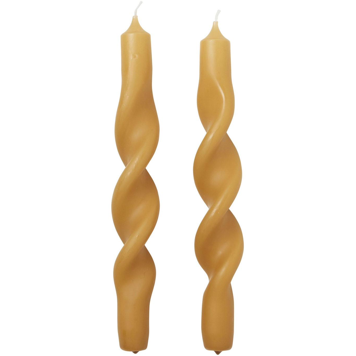 Twist Candle 23 cm 2-pack, Golden Yellow