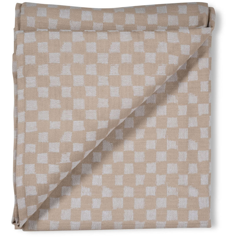 Checki Table Cloth Cotton 140x250 cm, Beige