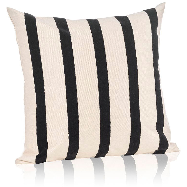 Luxury Cushion Cover Striped 50x50 cm, White / Black