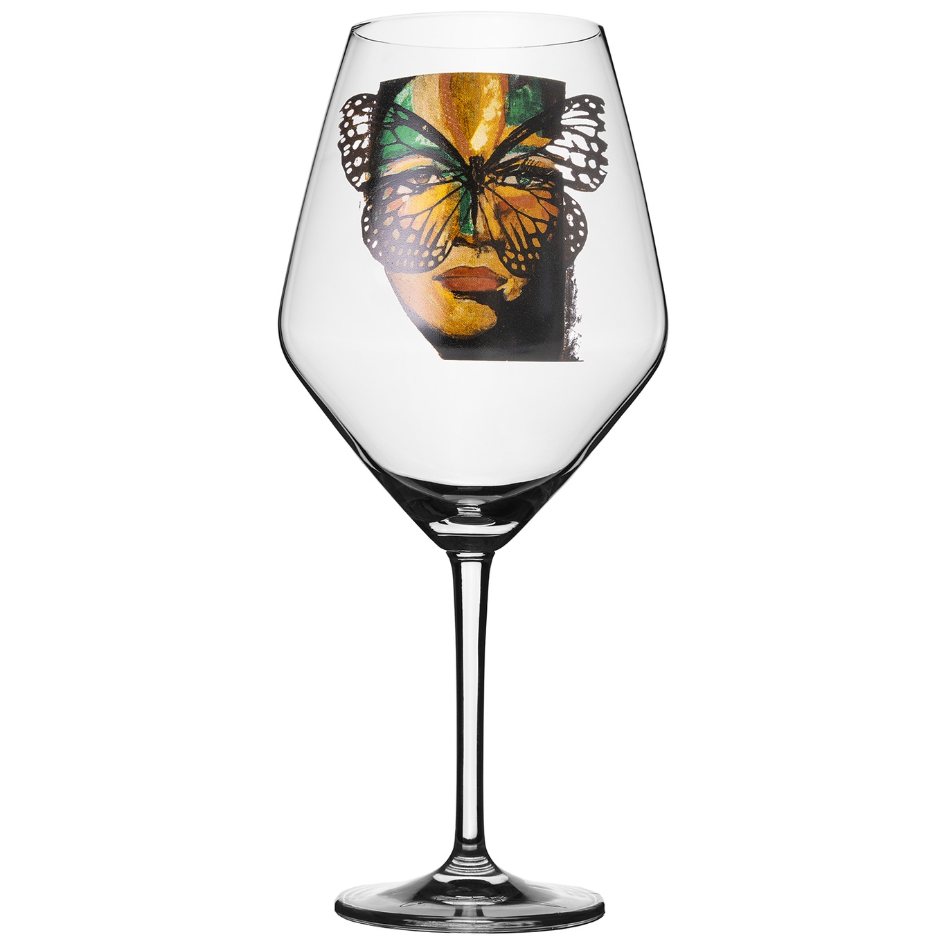 Golden Butterfly Red Wine Glass, 75 cl
