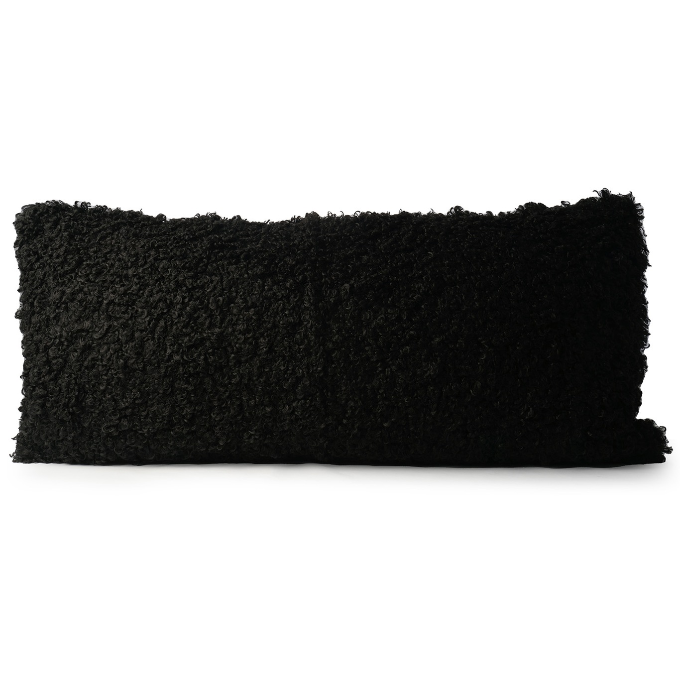 Curly Lamb Cushion Cover Black, 40x90 cm