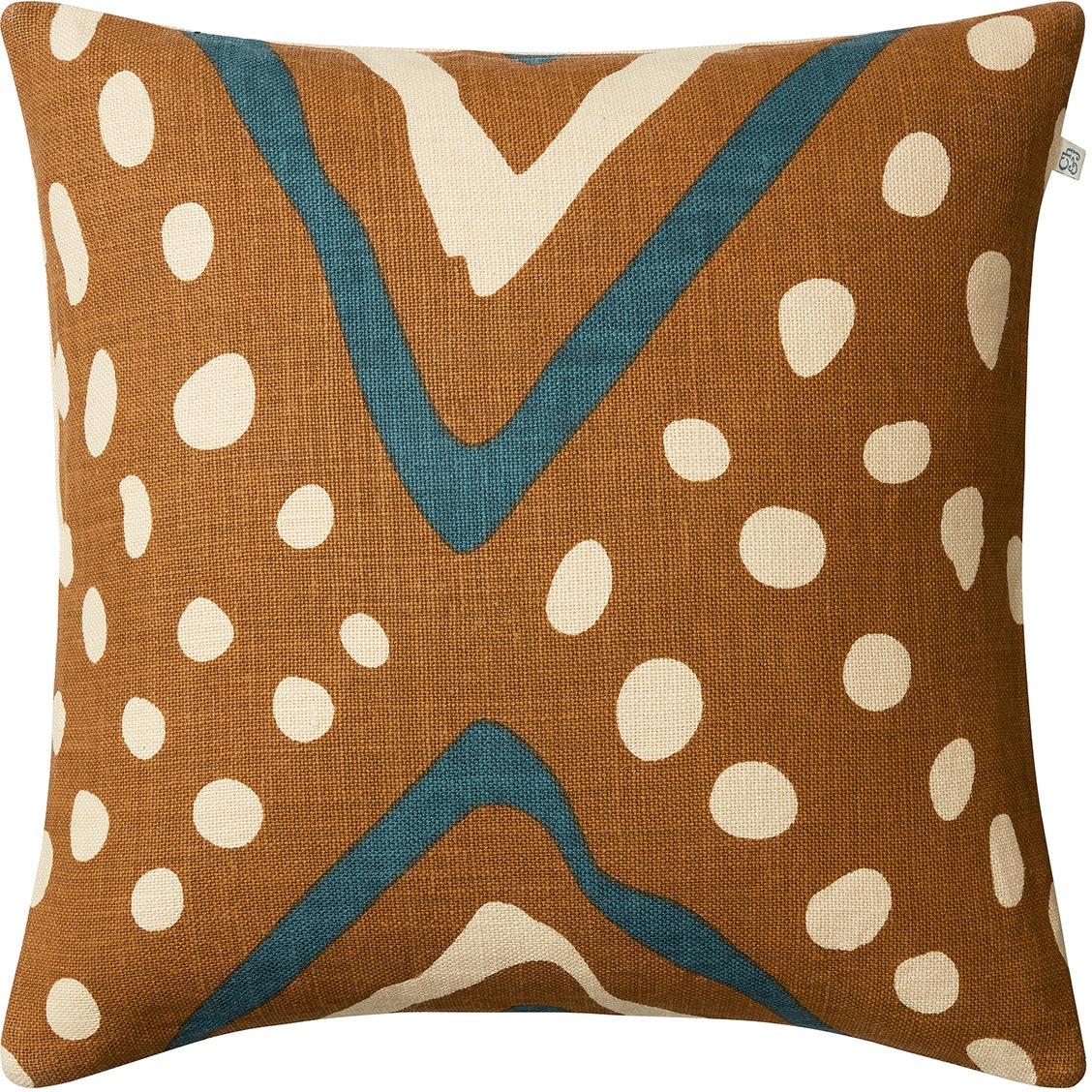 Rajasthan Cushion Cover 50x50 cm, Taupe / Palace Blue / Light Beige