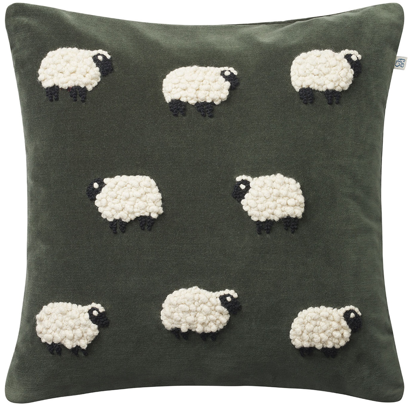 Sheep Cushion Cover Forest Green, 50x50 cm