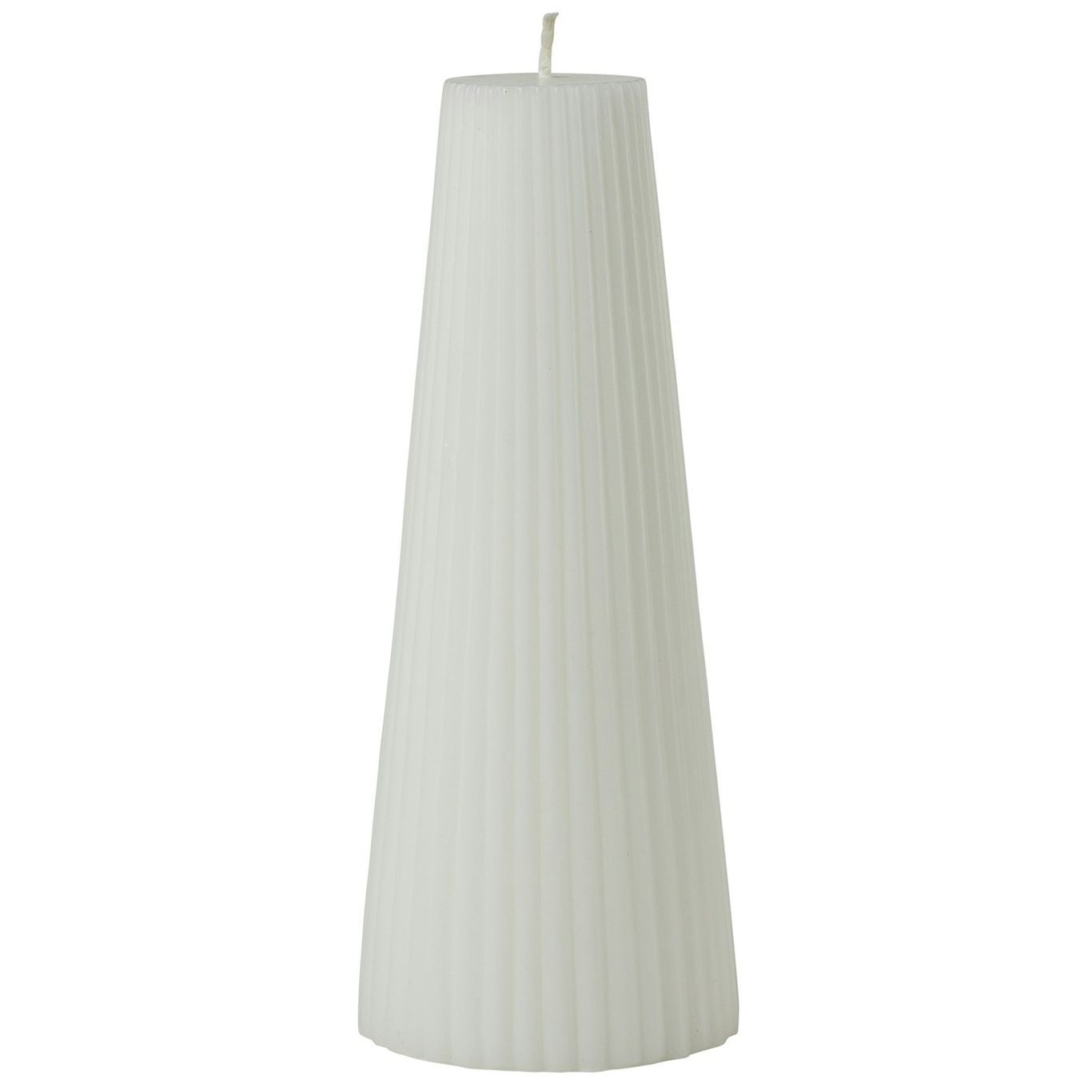Grooved Trapez Candle, White