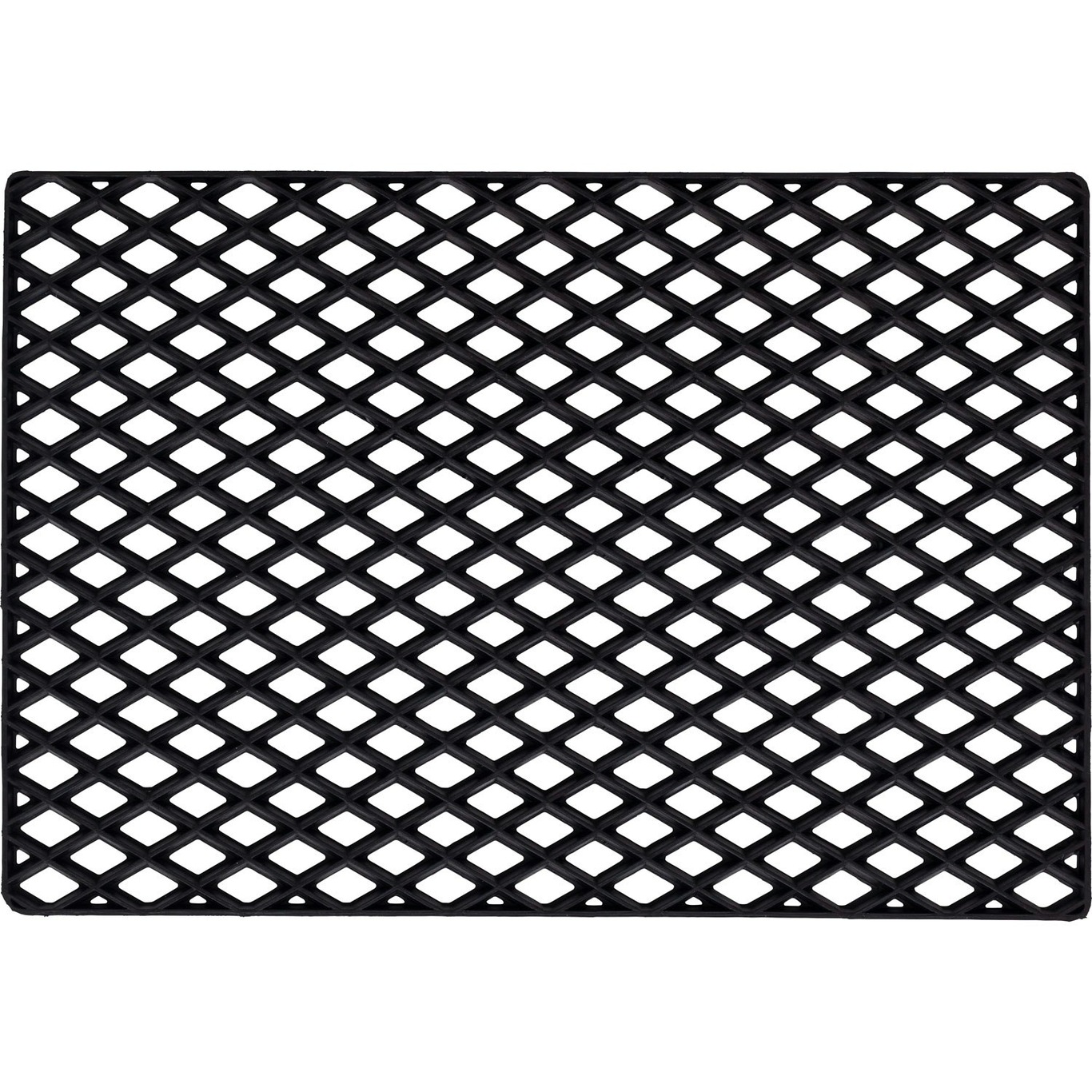 Black Grid Doormat, 45x75 cm
