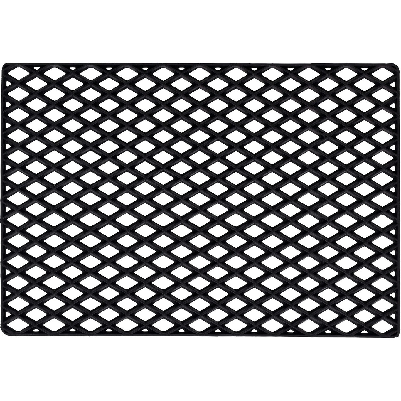 Black Grid Doormat, 60x90 cm