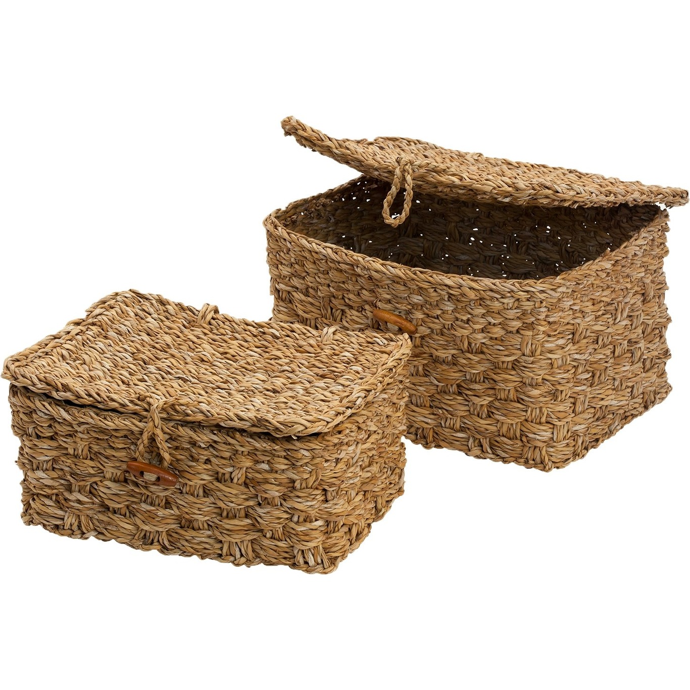 Esther Baskets With Lid 2-pack, Natural
