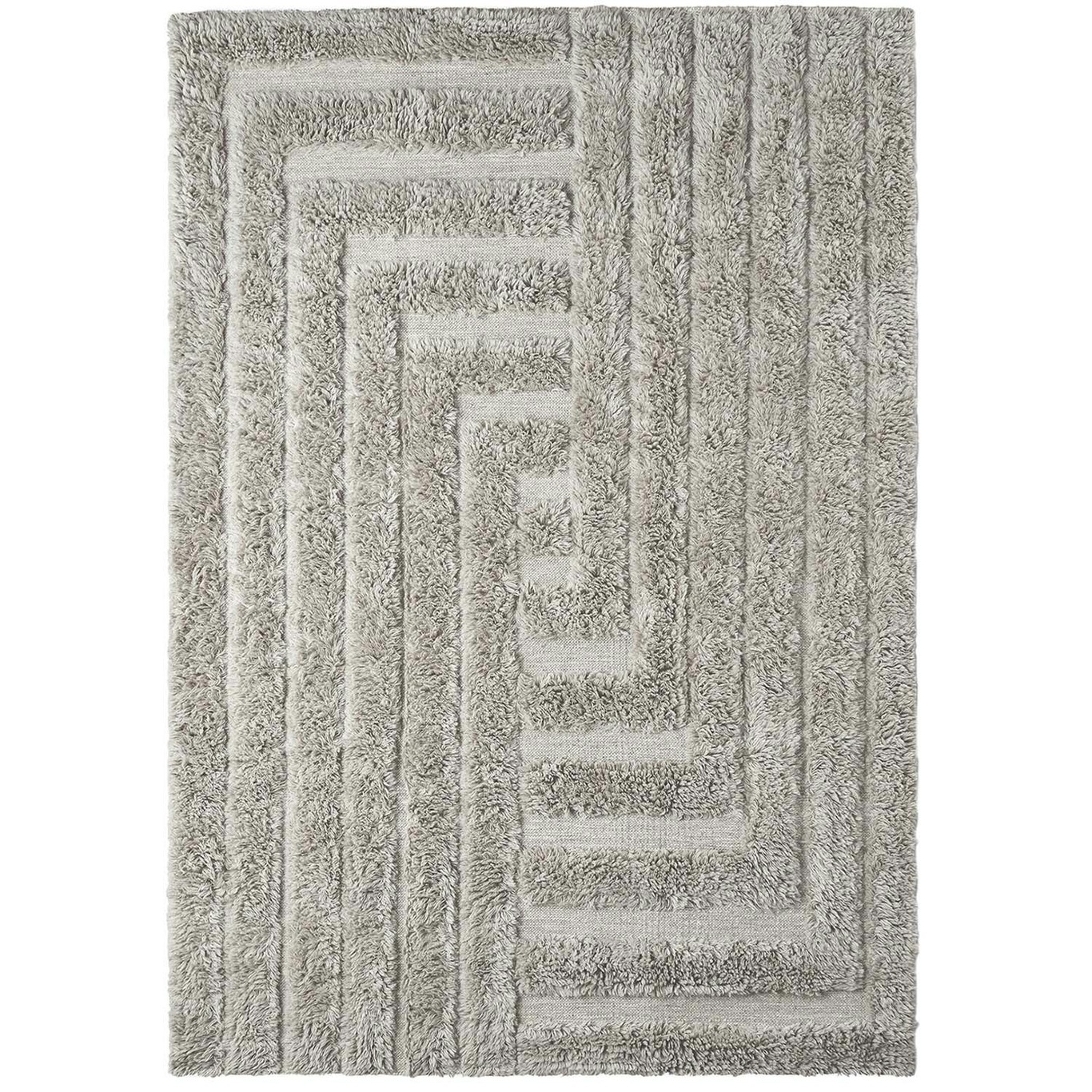 Shaggy Labyrinth Wool Rug 250x350 cm, Grey