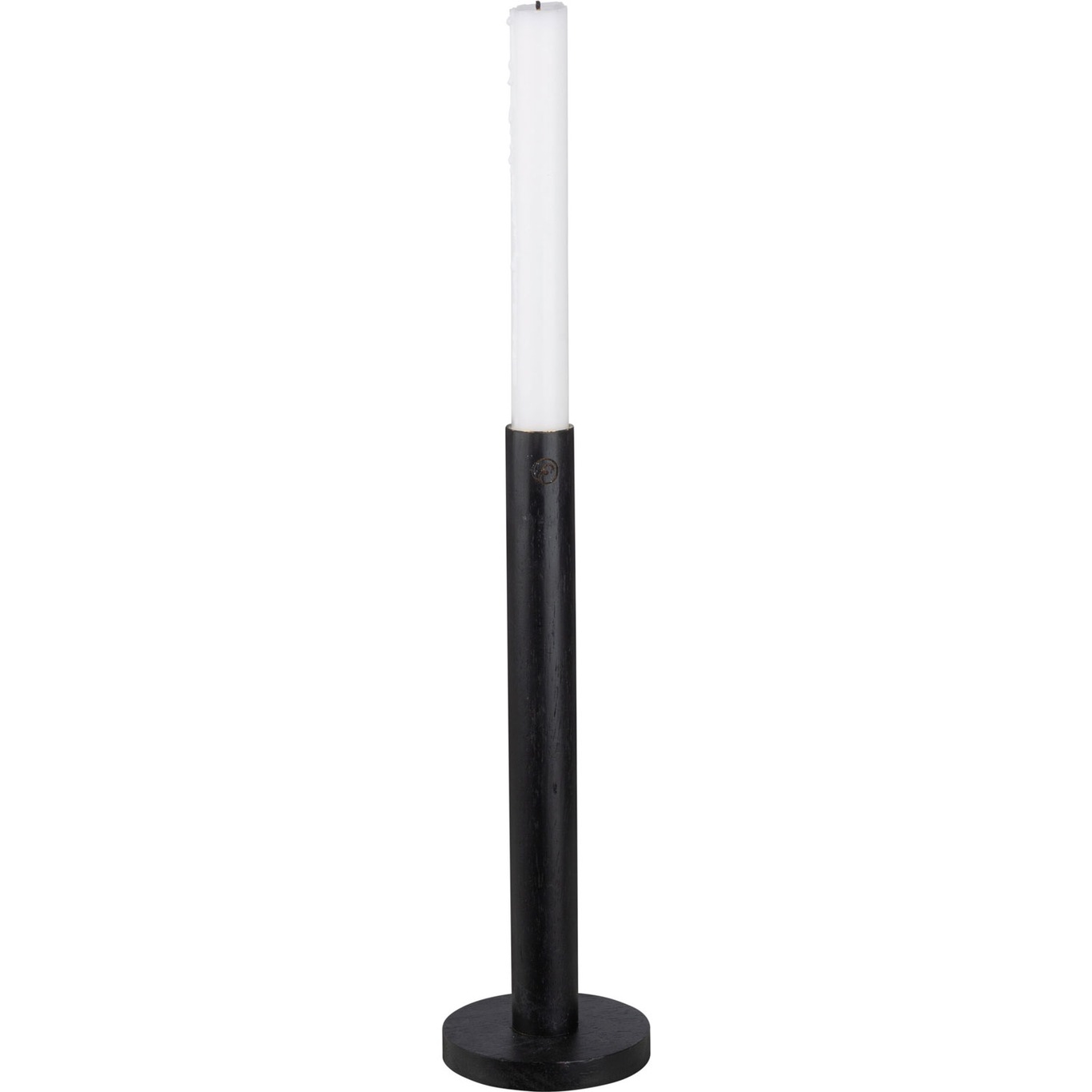 Candlestick Wood Black, 25 cm