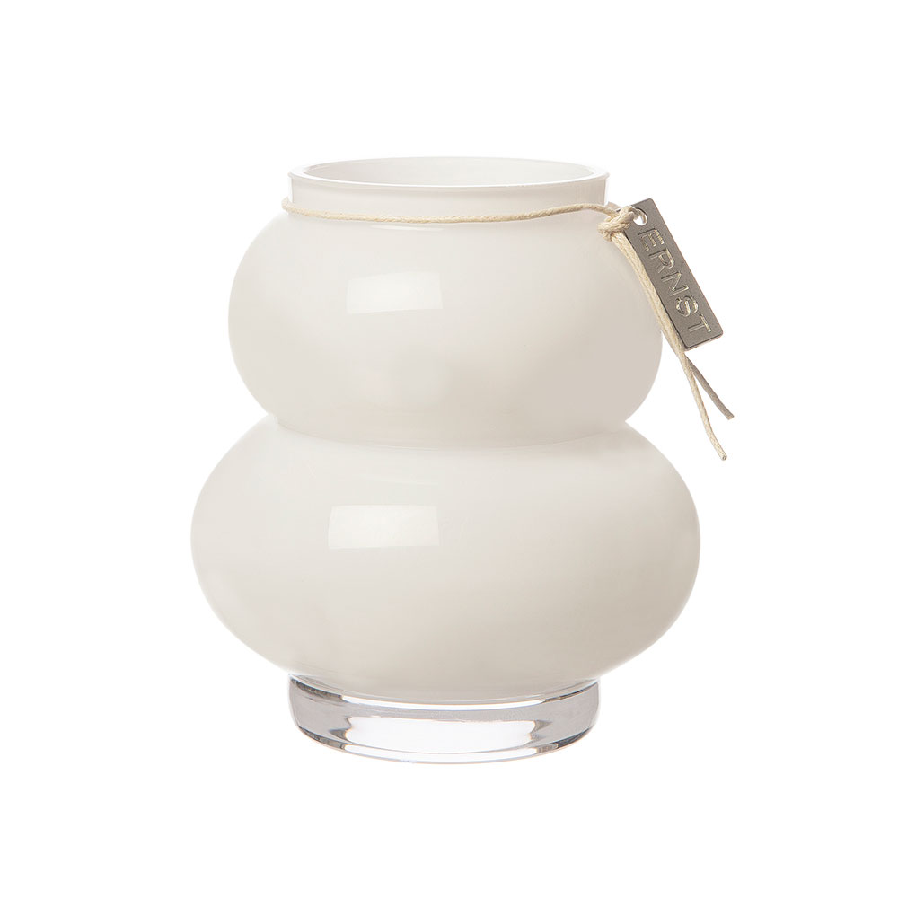 Curvy Glass Vase White, 10x5.5 cm