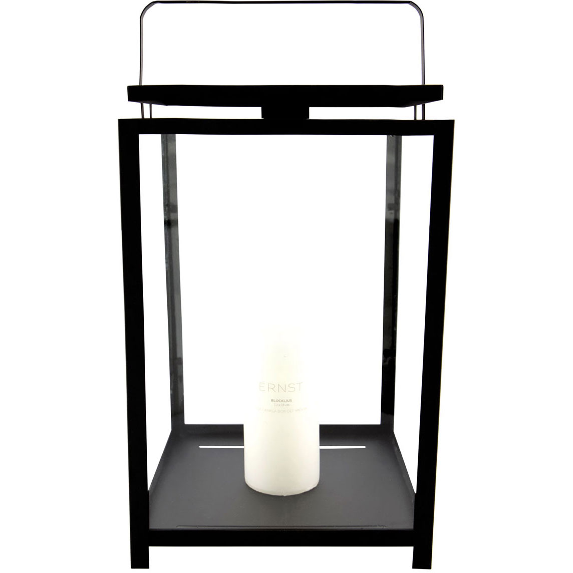 Lantern Pillar Candle 25x25 cm, Black