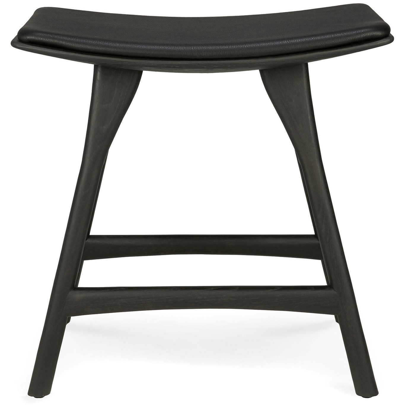 Osso Stool, Black Stained Oak / Black Leather