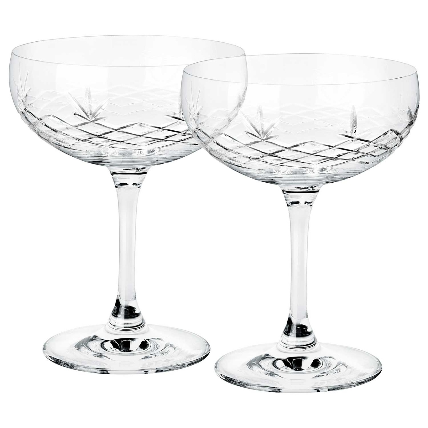 Crispy Gatsby Champagne Coupe 2 Pcs, Clear