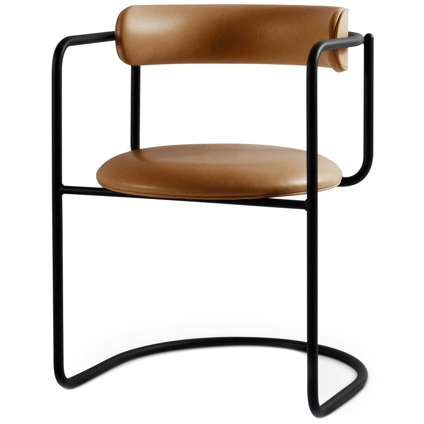 FF Cantilever Chair, Cognac Leather / Black
