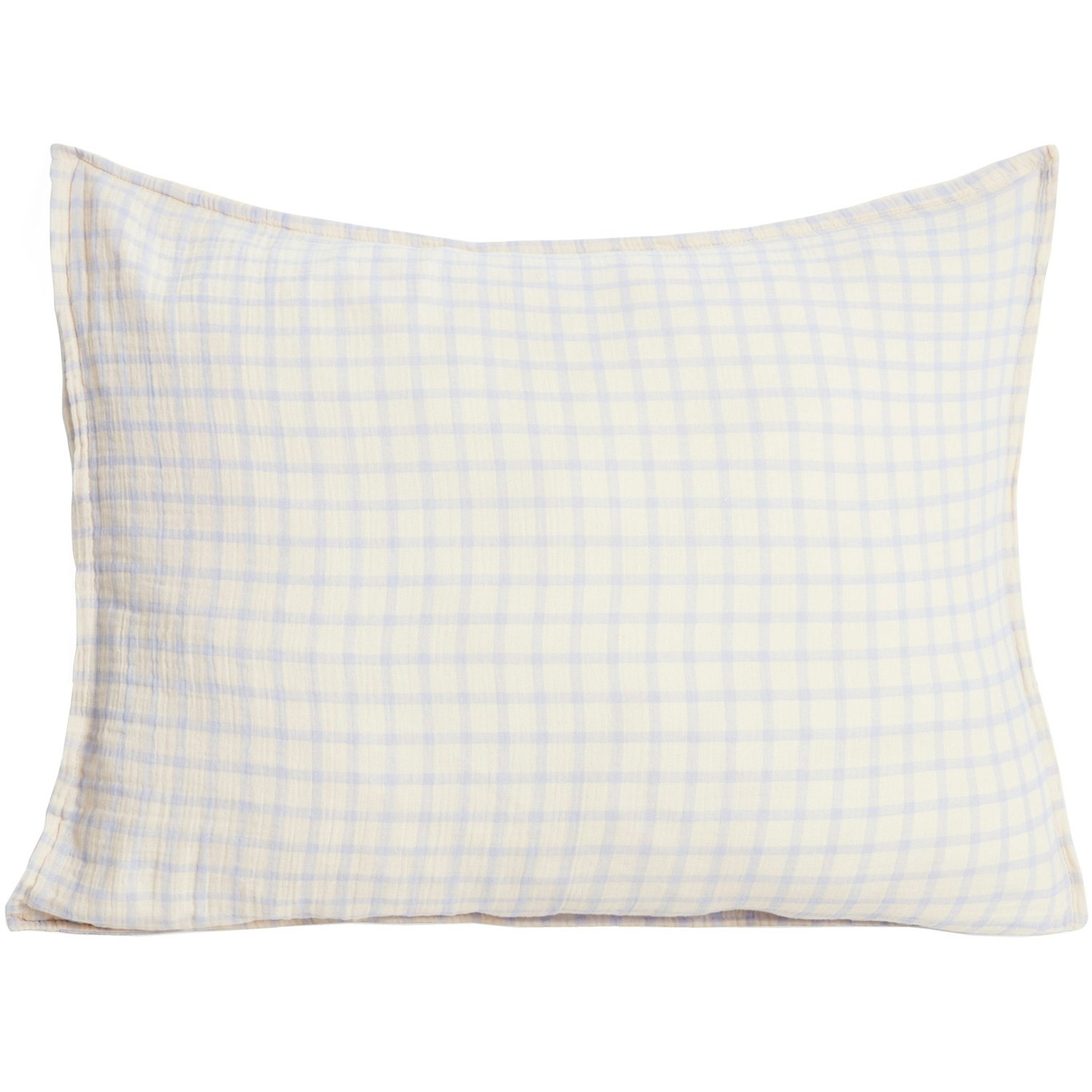 Gingham Sky Blue Muslin Pillowcase, 50x60 cm