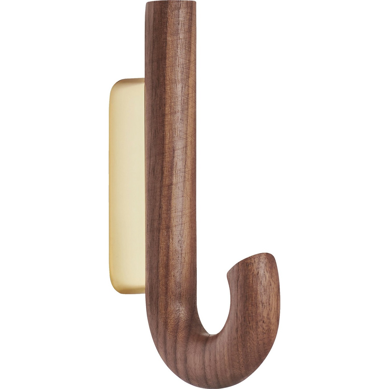 Hook Mini Hook, Walnut/Brass