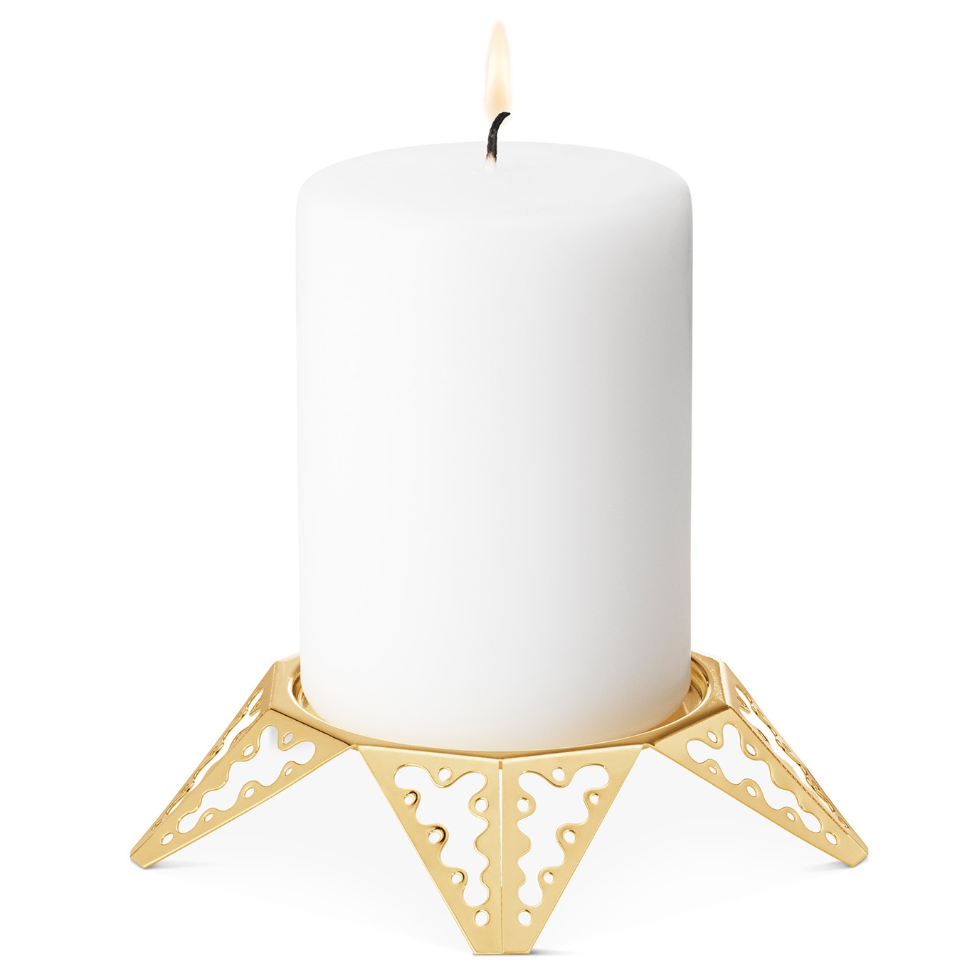 Candle Holder For Pillar Candle, Gold plating