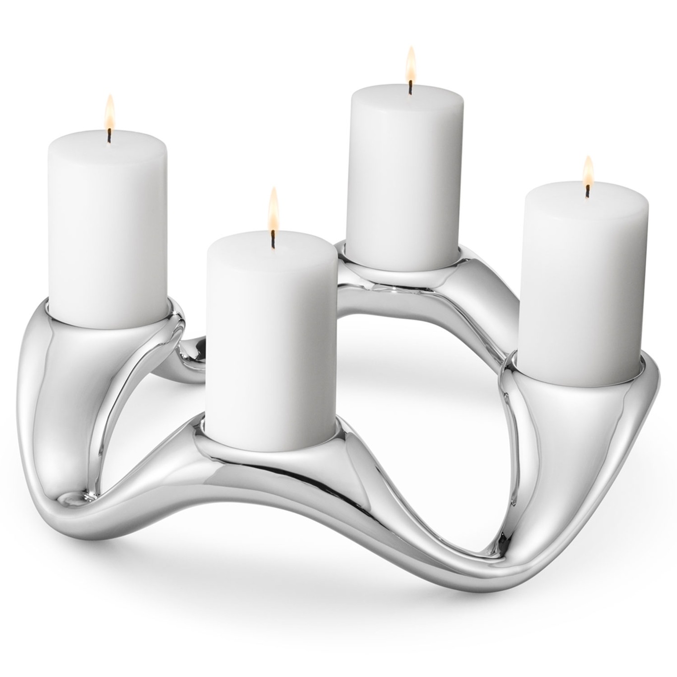 Cobra 4 Candle Holder For Pillar Candles, Stainless Steel