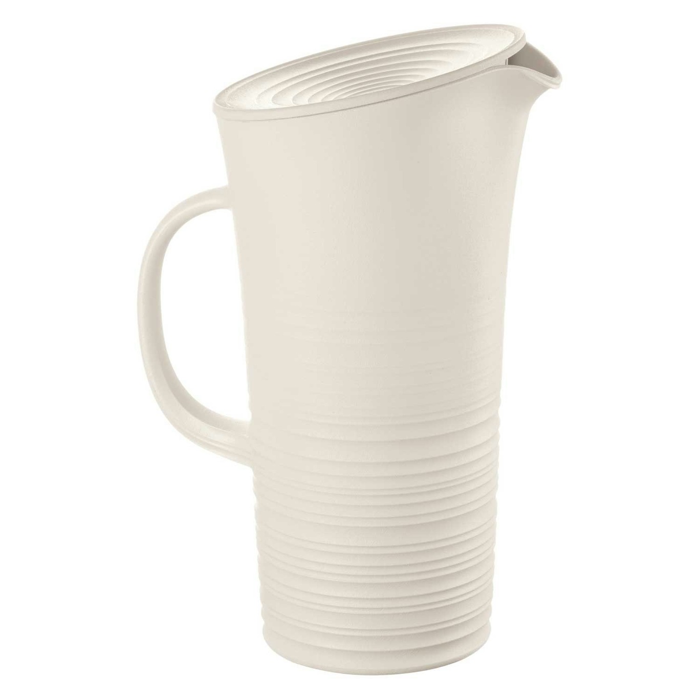 Tierra Pitcher With Lid, White