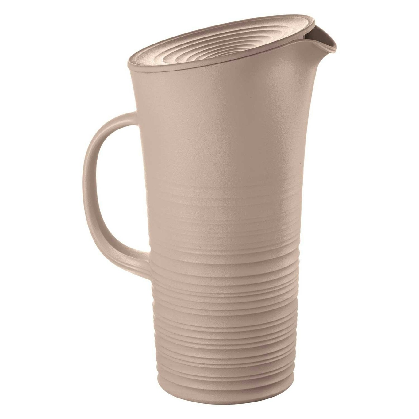 Tierra Pitcher With Lid, Taupe
