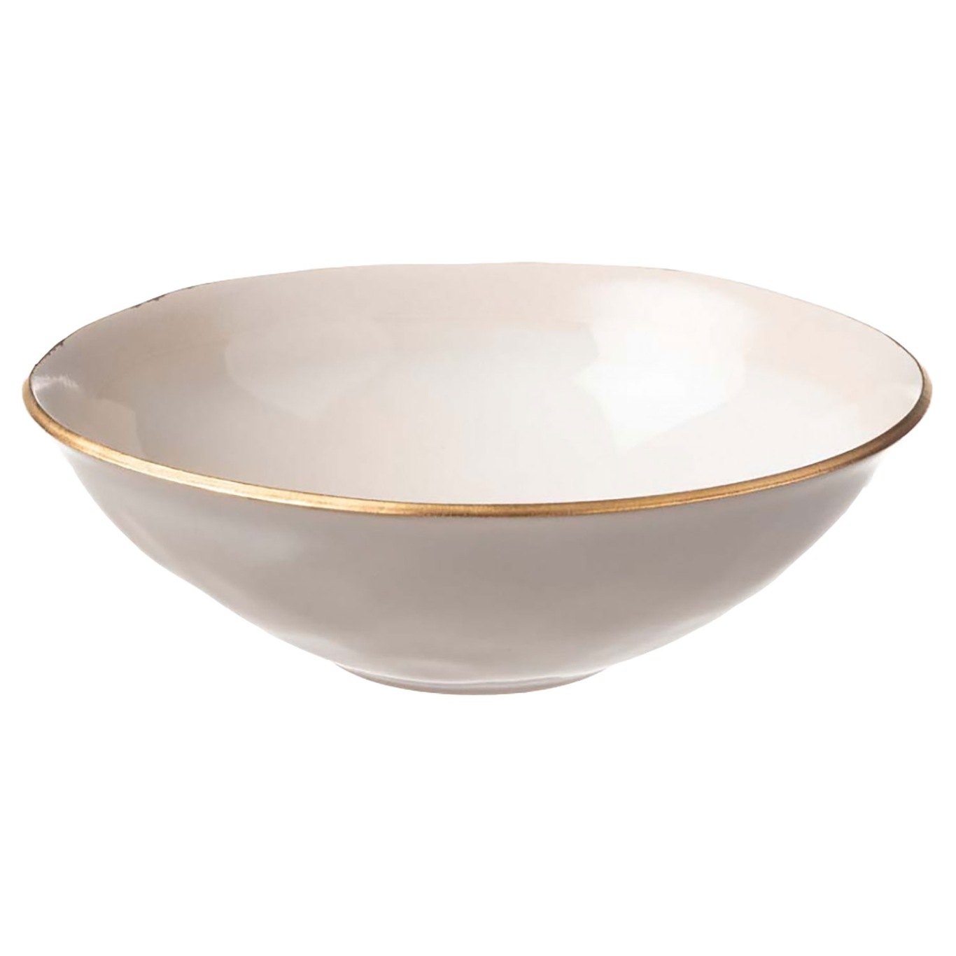 Nosse Ceramics Edge Bowl Ivory Gold, 25 cm