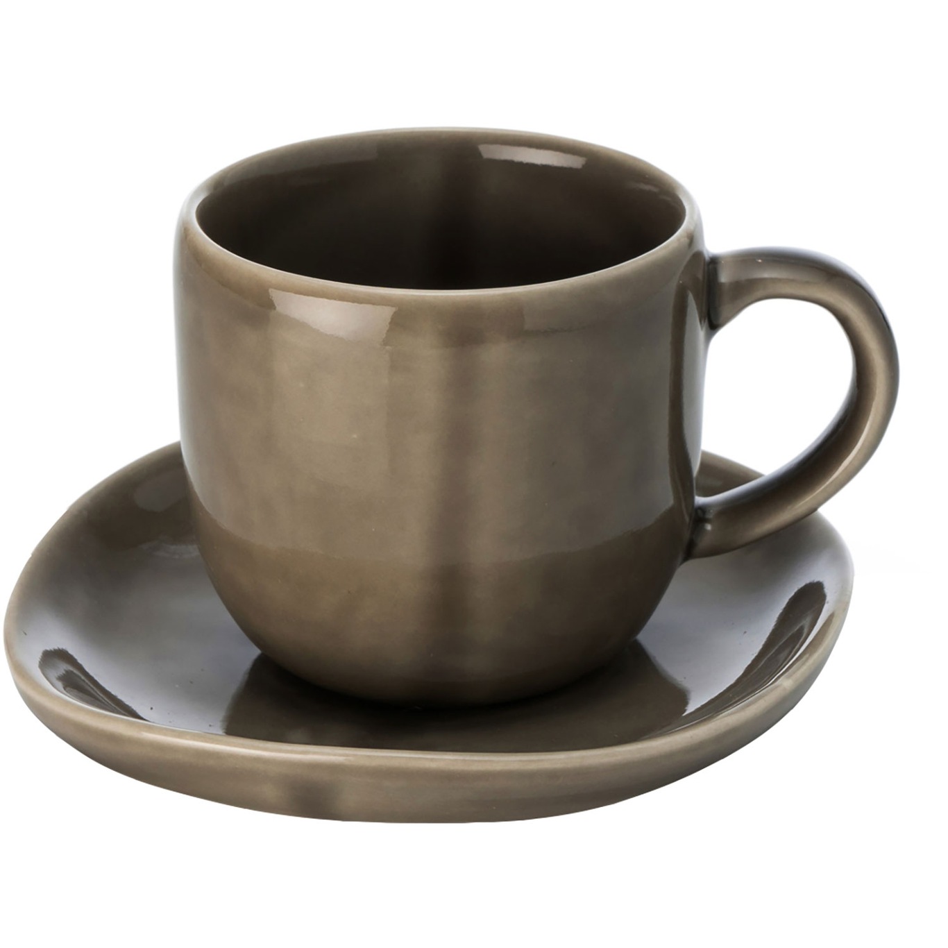 Nosse Ceramics Svelte Cup With Saucer 12 cl, Olive