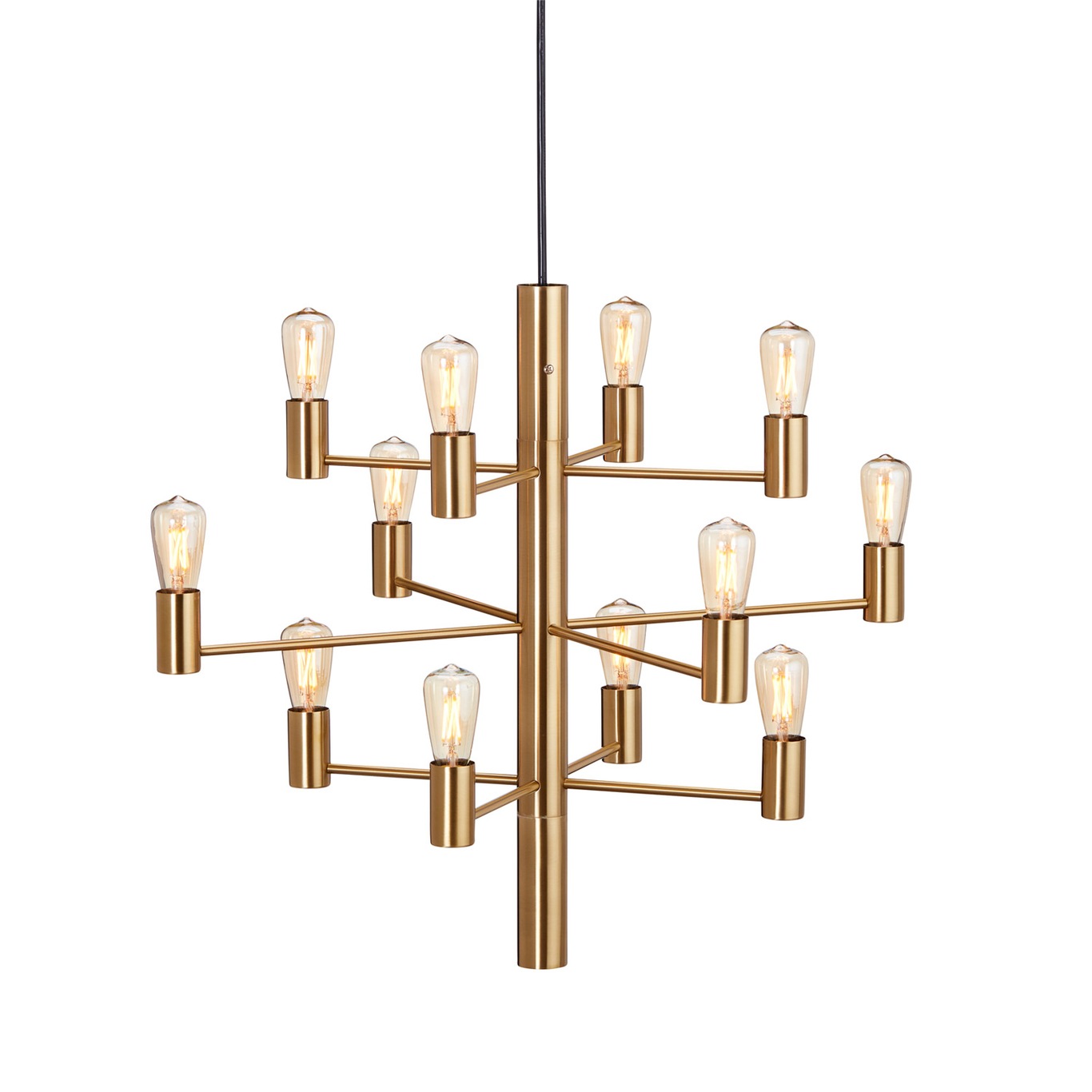 Manola 12 Chandelier Dimmable LED, Satin Brass