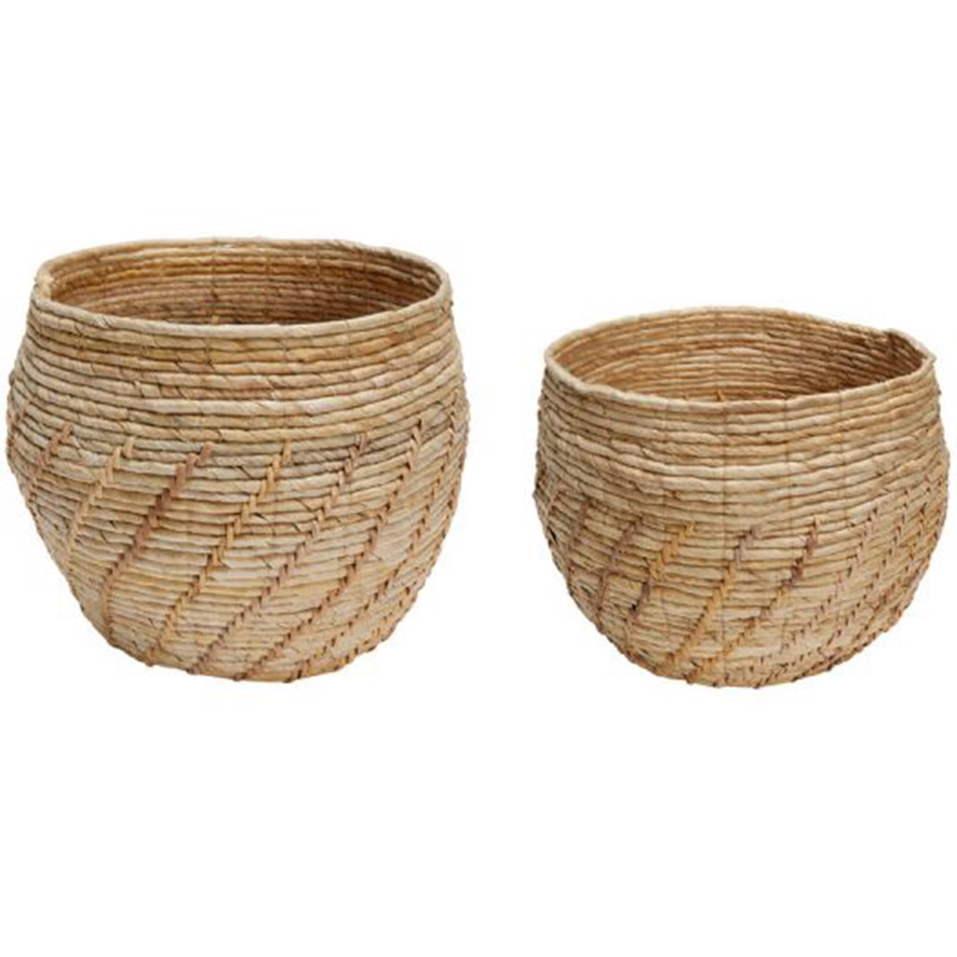 Luxe Round Baskets 2-pack, Natural
