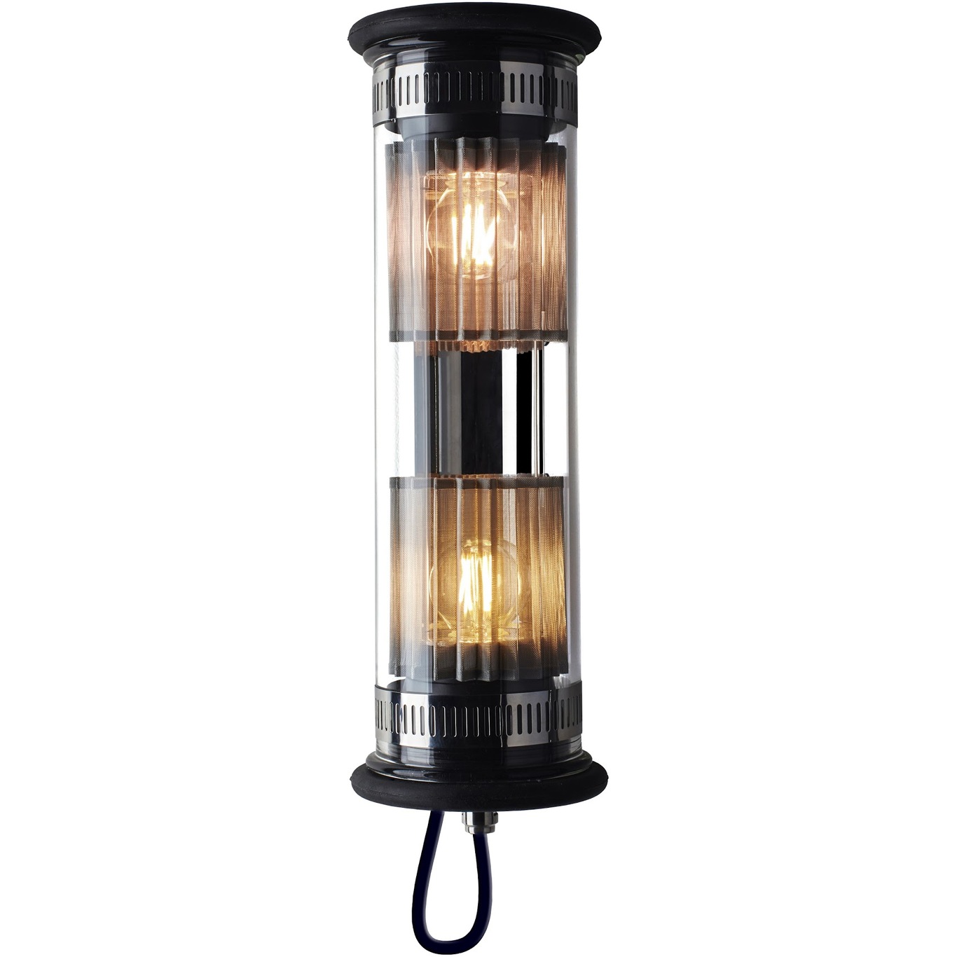 In The Tube 100-350 Wall Lamp, Black / Silver Reflector / Silver Mesh