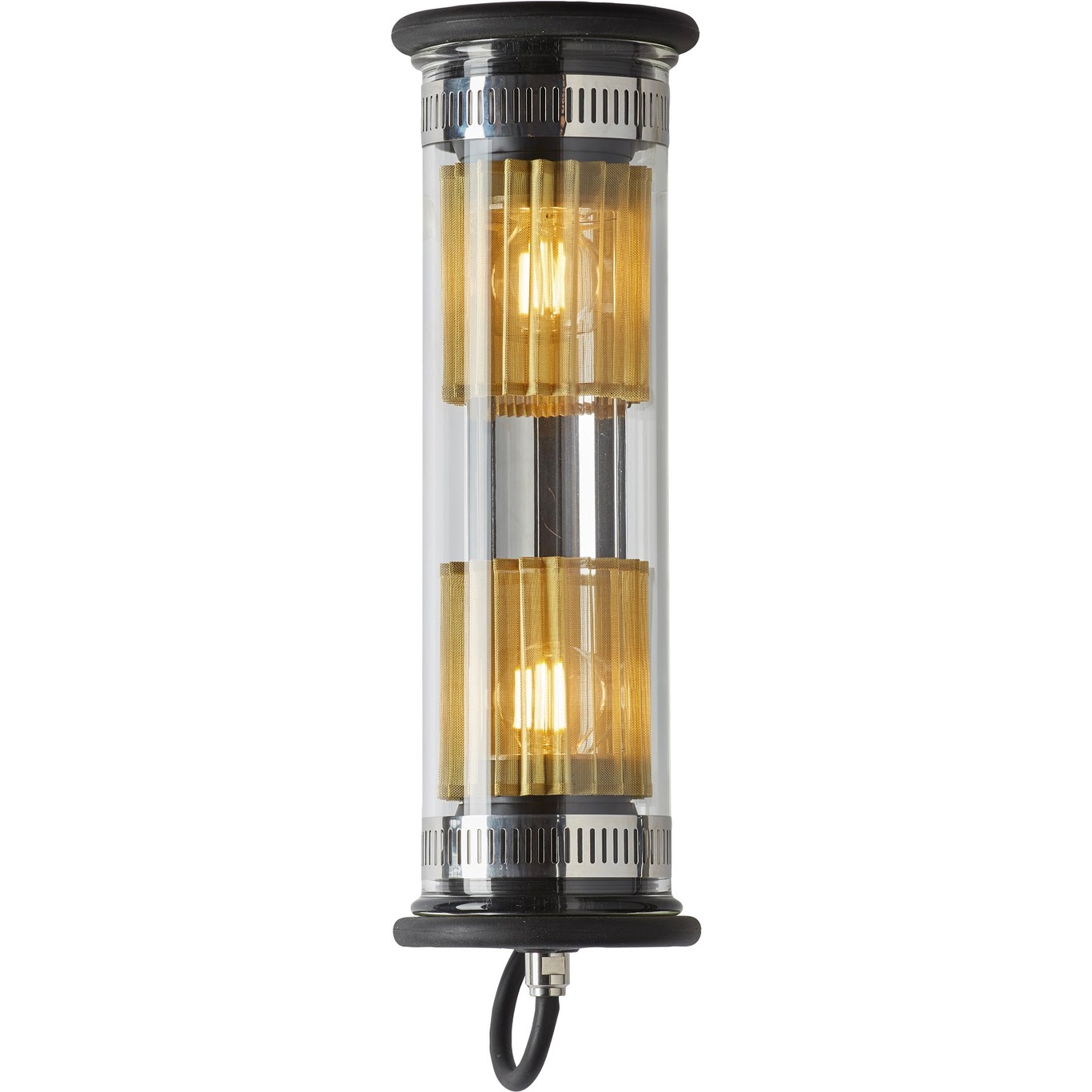 In The Tube 100-350 Wall Lamp, Black / Silver Reflector / Gold Mesh