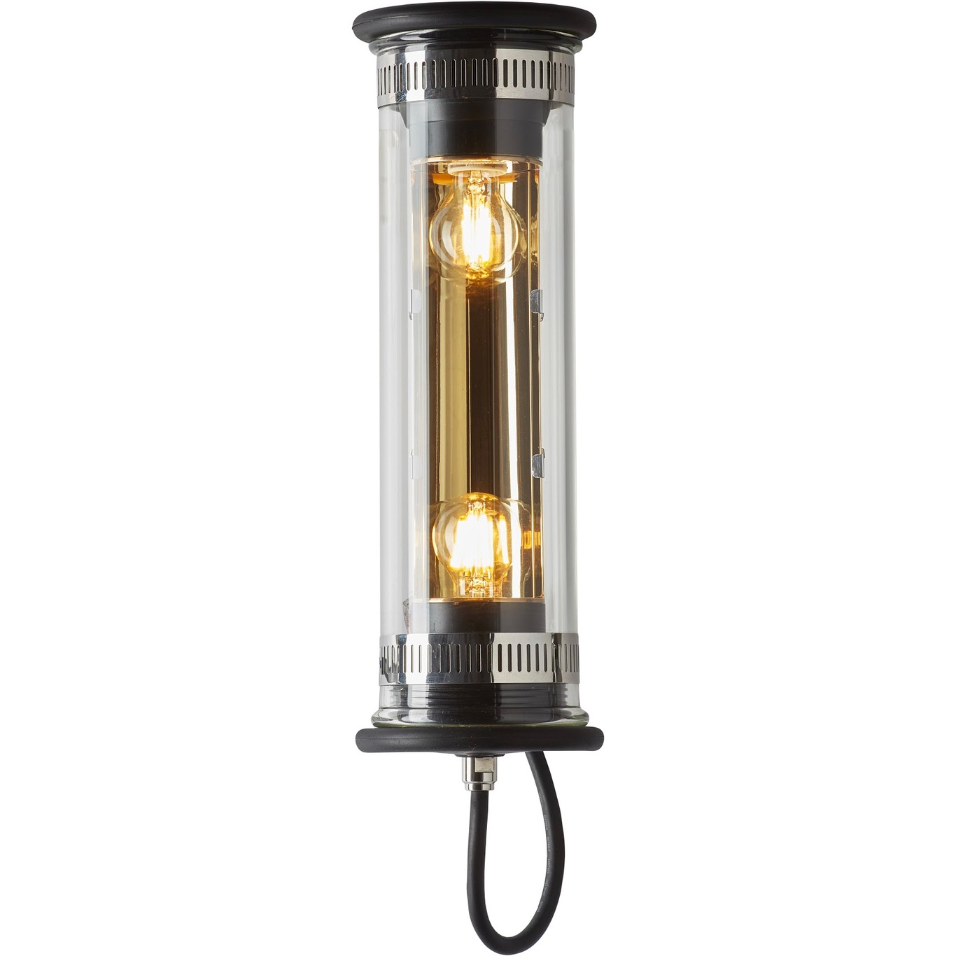 In The Tube 100-350 Wall Lamp, Black / Gold Reflector / Without Mesh