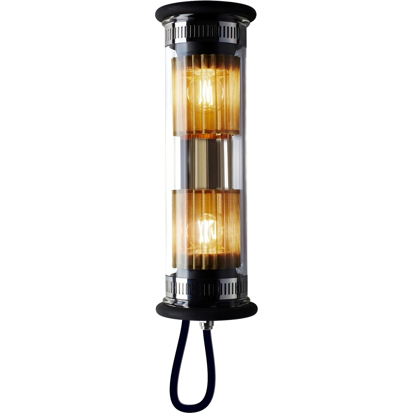 In The Tube 100-350 Wall Lamp, Black / Gold Reflector / Gold Mesh