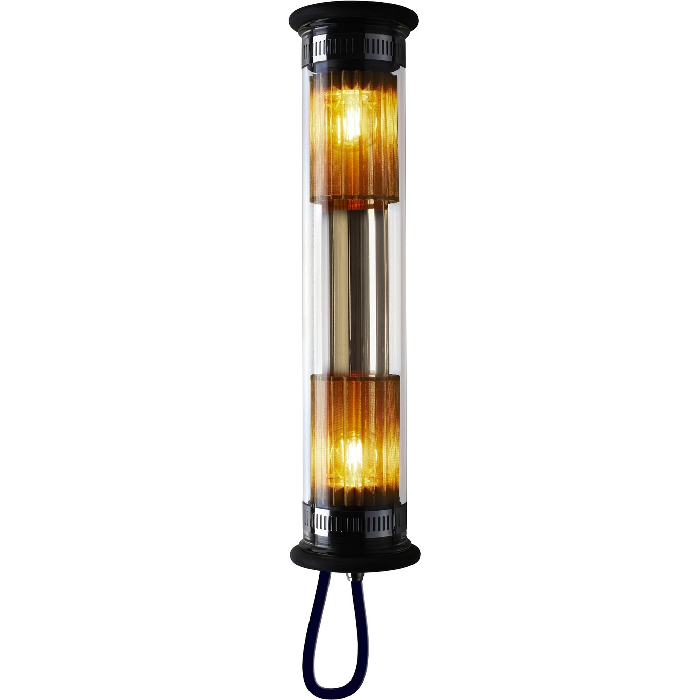 In The Tube 100-500 Wall Lamp, Black / Gold Reflector / Gold Mesh
