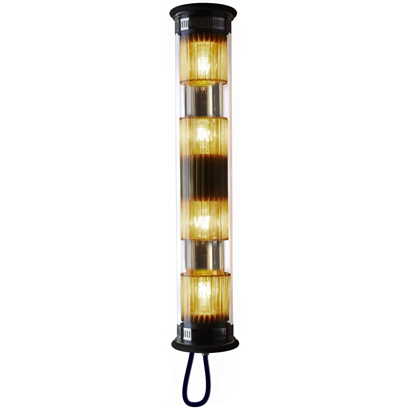 In The Tube 120-700 Wall Lamp, Black / Gold Reflector / Gold Mesh