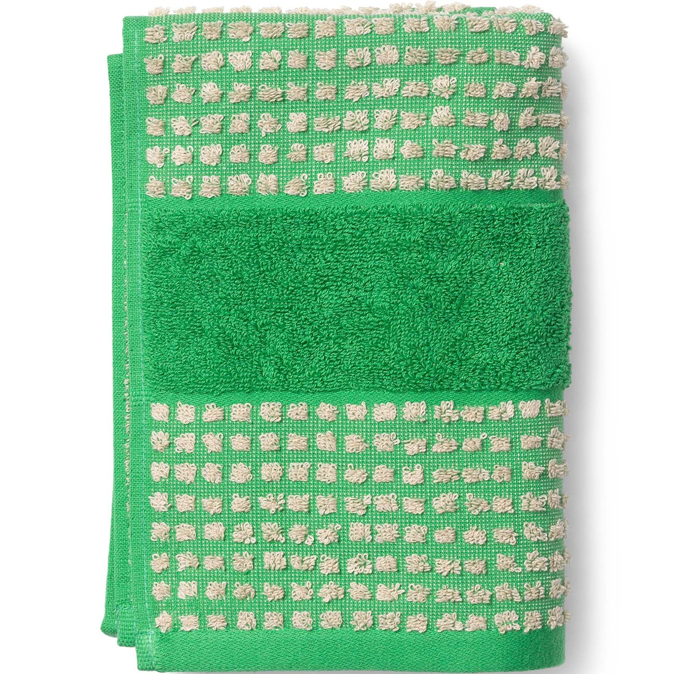 Check Towel 100x50 cm, Green/Sand