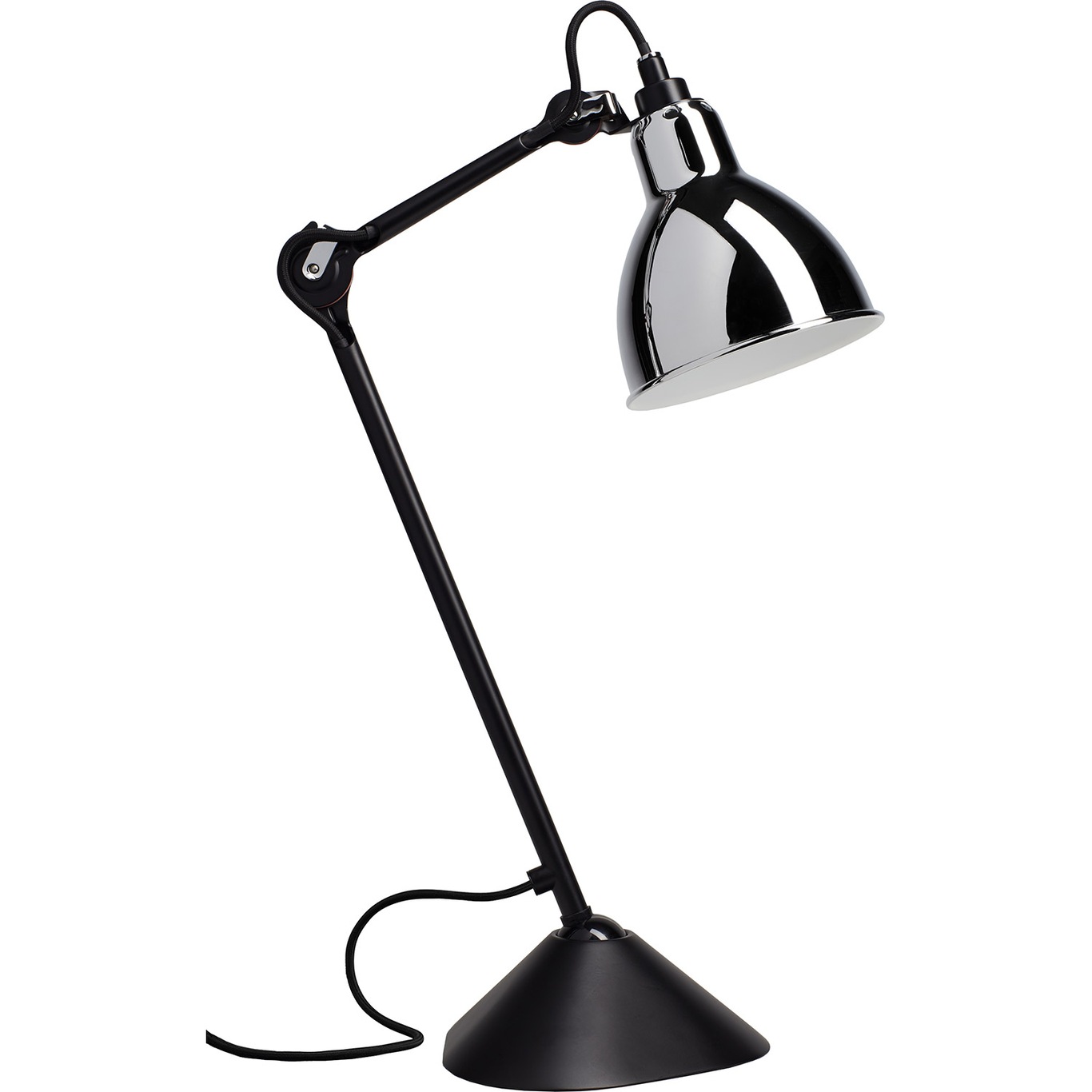 La Lampe Gras N°205 Table Lamp, Black / Chrome