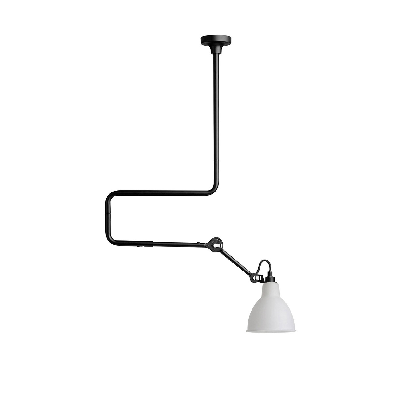 Lampe Gras N°312 Ceiling Lamp, Black / Frosted Glass