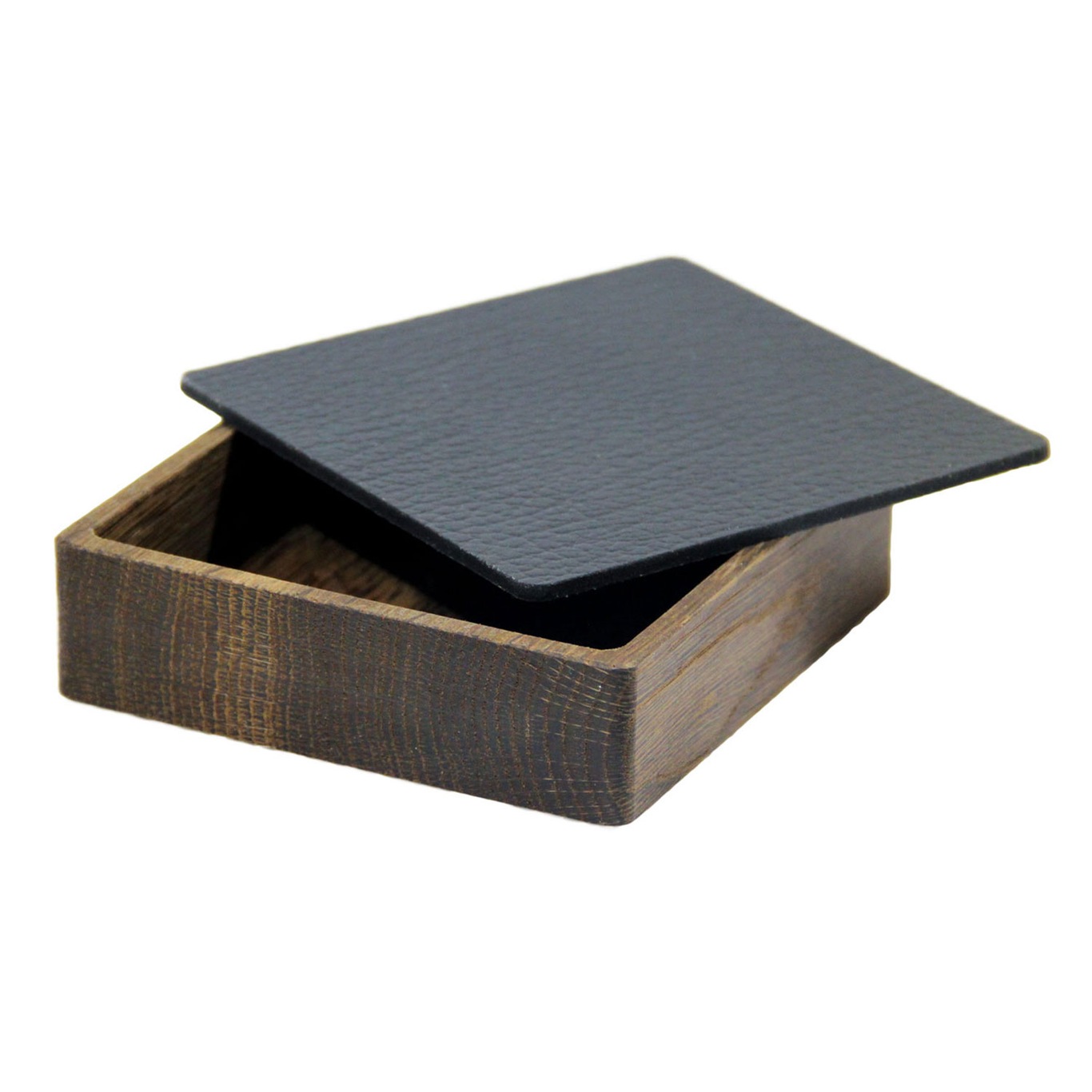 Square Box with Lid, Oak Smoked/Bull Black