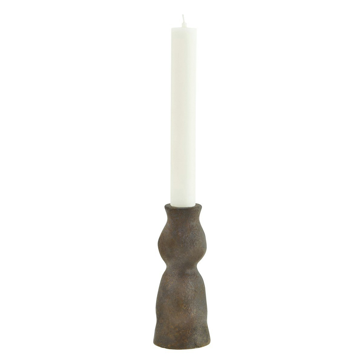 Candlestick Stoneware 14,5 cm, Grey