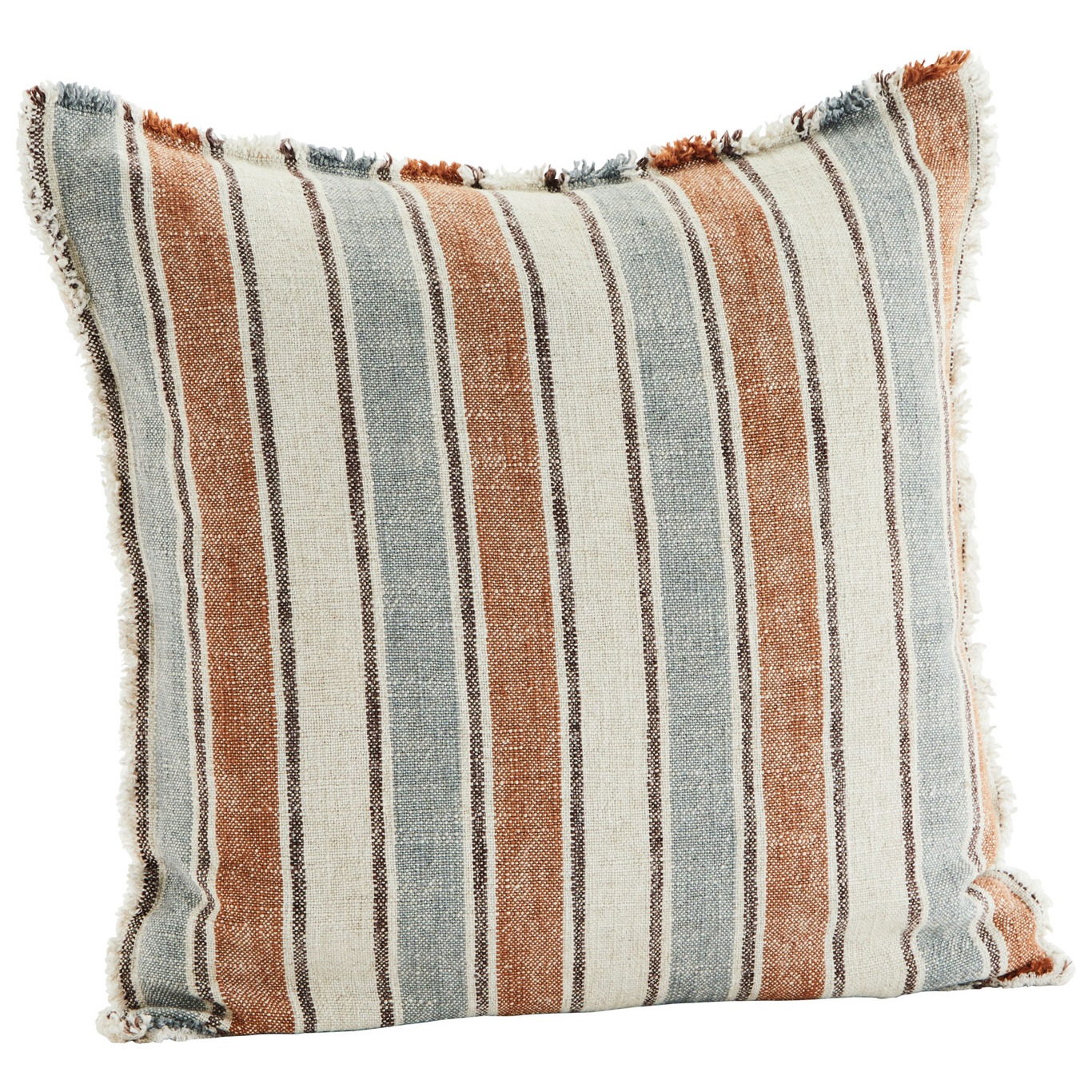 Striped Cushion Cover 50x50 cm, Off-white/Rust