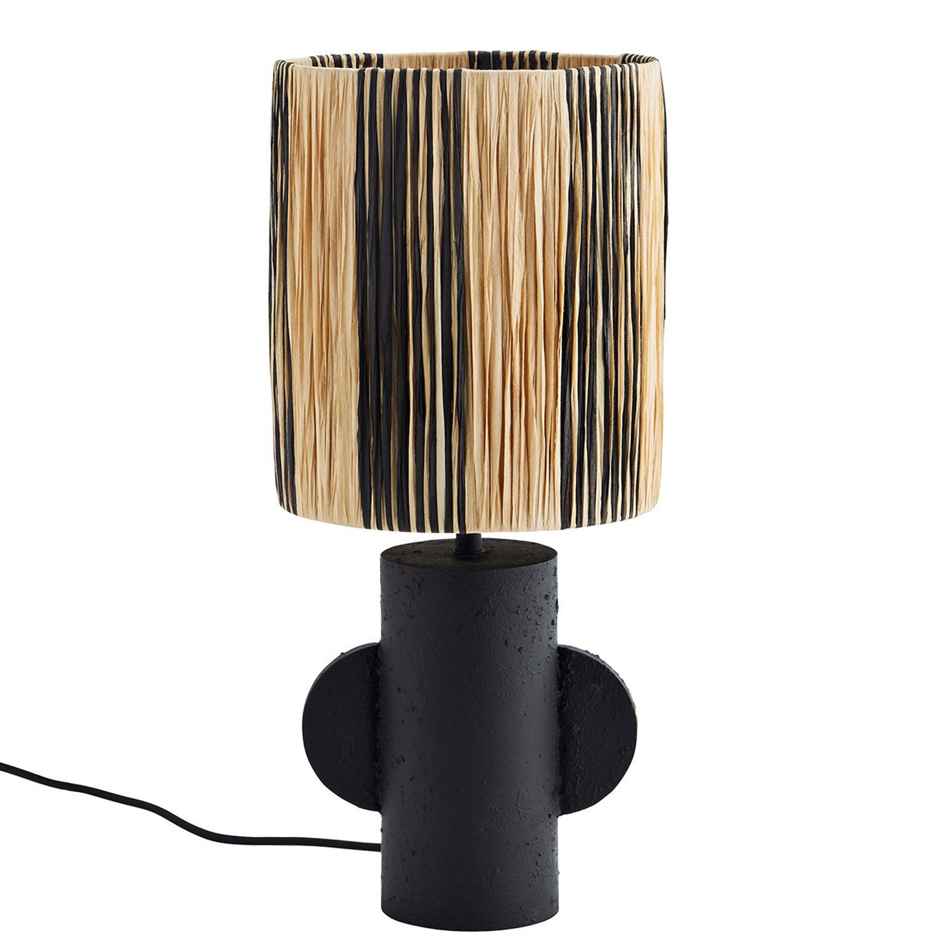 Table Lamp Raphia / Iron, Black