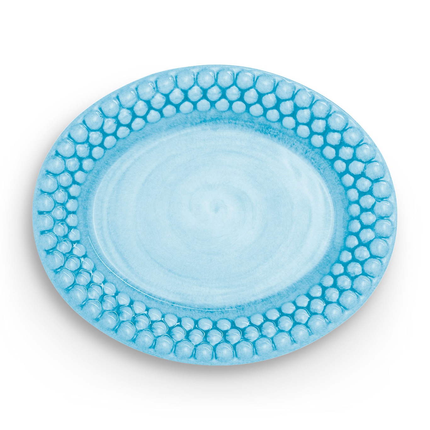 Bubbles Oval Plate 20 cm, Turquoise