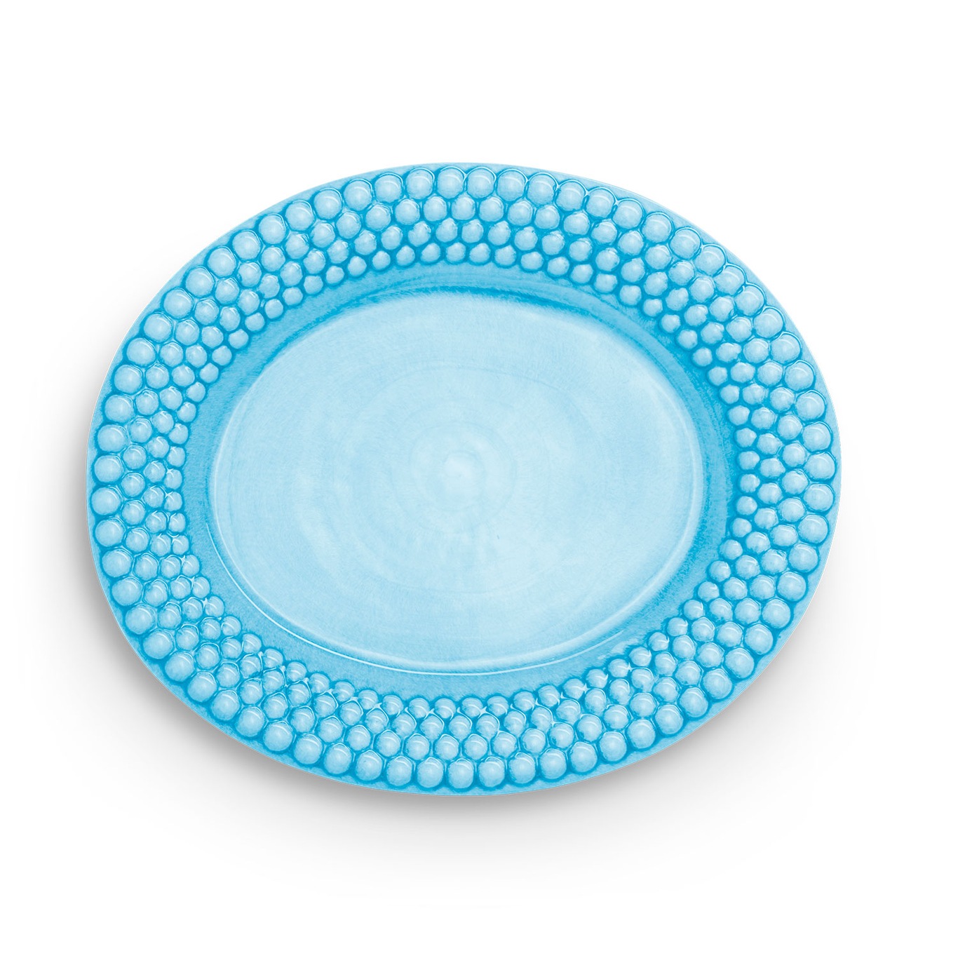 Bubbles Platter Oval 35 cm, Turquoise