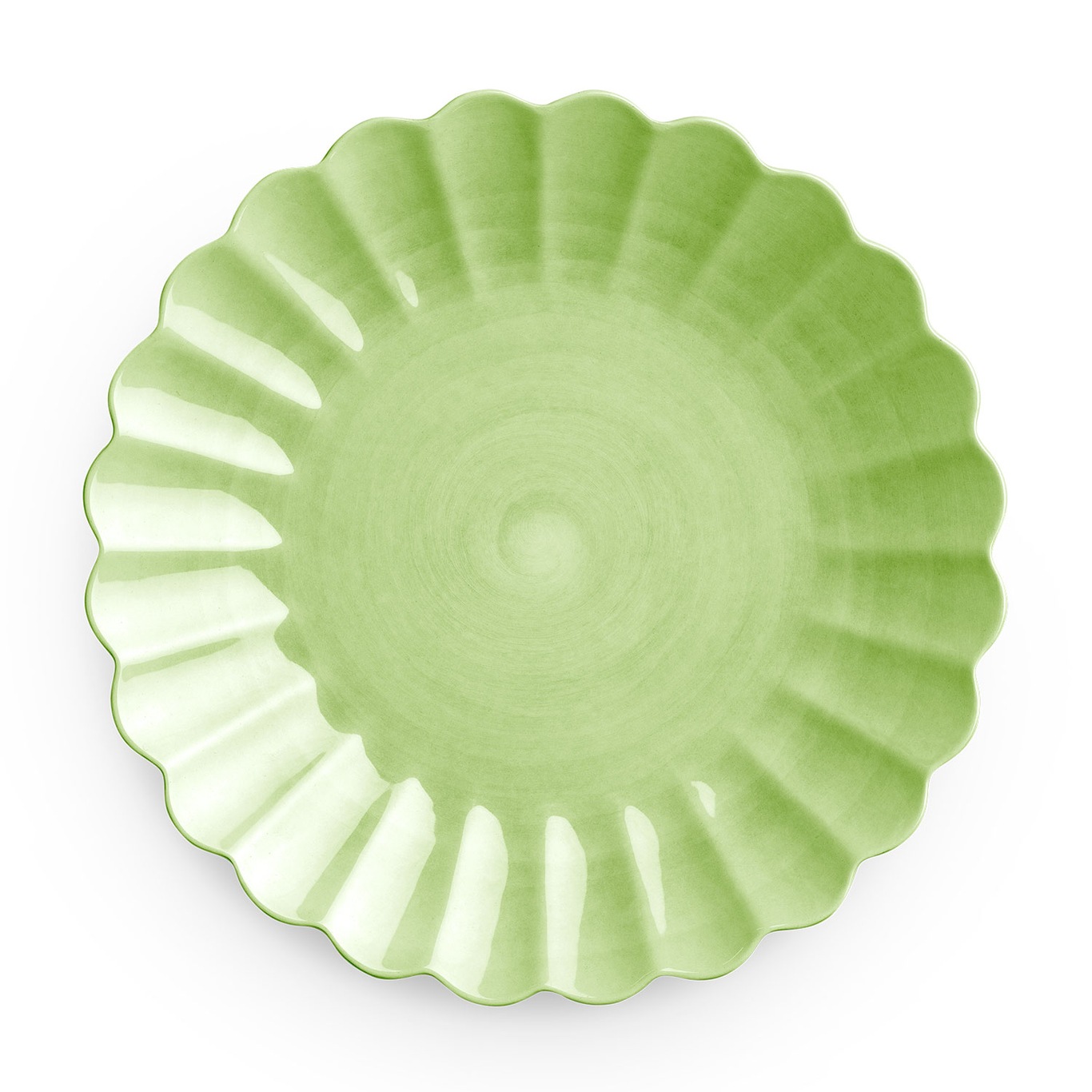Oyster Plate, Green, 28 cm