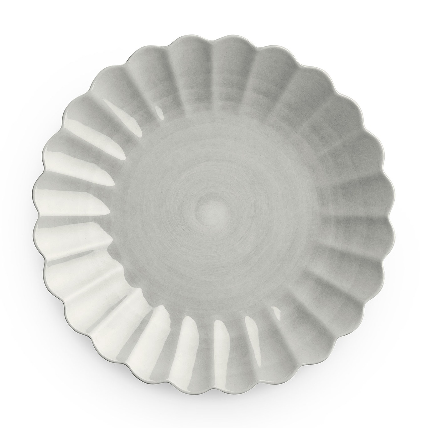 Oyster Plate, Grey, 28 cm